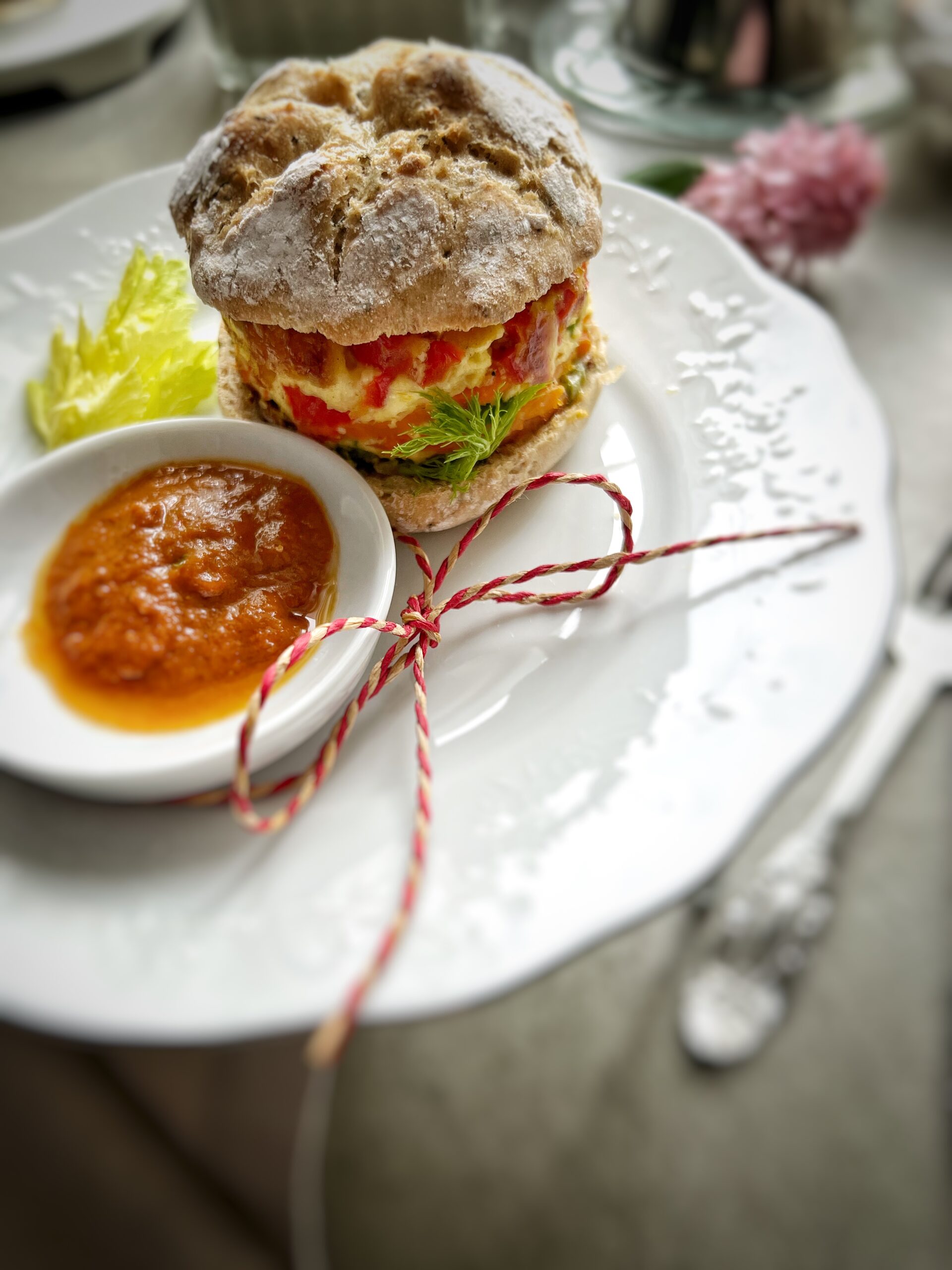 Ein Frittata Burger